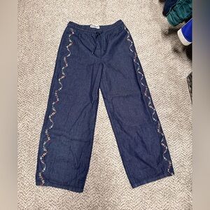 Damson Madder Rafe embroidered floral indigo denim jeans